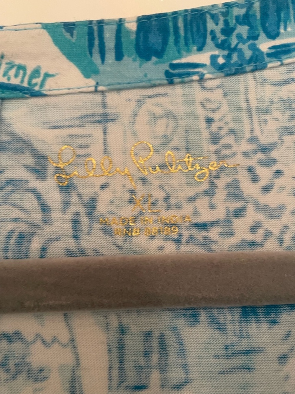 Lilly Pulitzer Easley Blue & White Printed V-Neck Dress in Sunny State of Mind - Picture 2 of 3